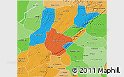 Political 3D Map of Bandiagara, political shades outside