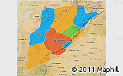 Political 3D Map of Bandiagara, satellite outside