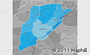Political Shades 3D Map of Bandiagara, desaturated
