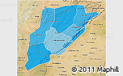 Political Shades 3D Map of Bandiagara, satellite outside