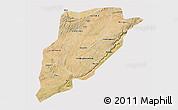 Satellite 3D Map of Bandiagara, cropped outside