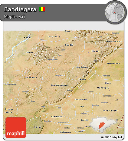 Satellite 3D Map of Bandiagara
