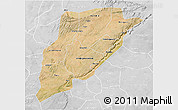 Satellite 3D Map of Bandiagara, lighten, desaturated