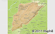 Satellite 3D Map of Bandiagara, physical outside