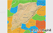 Satellite 3D Map of Bandiagara, political outside