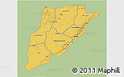 Savanna Style 3D Map of Bandiagara, single color outside