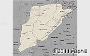 Shaded Relief 3D Map of Bandiagara, darken, desaturated