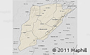 Shaded Relief 3D Map of Bandiagara, desaturated