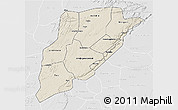 Shaded Relief 3D Map of Bandiagara, lighten, desaturated