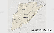 Shaded Relief 3D Map of Bandiagara, lighten, semi-desaturated