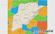 Shaded Relief 3D Map of Bandiagara, political outside