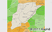 Shaded Relief 3D Map of Bandiagara, political shades outside