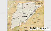 Shaded Relief 3D Map of Bandiagara, satellite outside