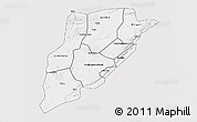 Silver Style 3D Map of Bandiagara, single color outside