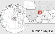 Blank Location Map of Dourou, highlighted country, highlighted parent region