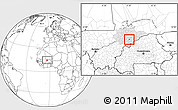Blank Location Map of Dourou, highlighted grandparent region