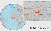 Gray Location Map of Dourou, highlighted parent region