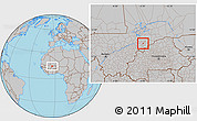 Gray Location Map of Dourou