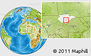 Physical Location Map of Dourou, highlighted grandparent region