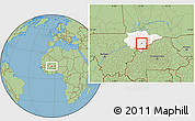 Savanna Style Location Map of Dourou, highlighted grandparent region