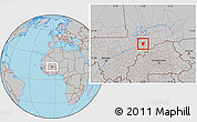 Gray Location Map of Kendie