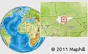 Physical Location Map of Kendie, highlighted grandparent region