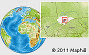 Physical Location Map of Kendie, highlighted parent region, highlighted grandparent region