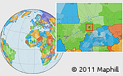 Political Location Map of Kendie