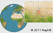 Satellite Location Map of Kendie