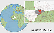 Savanna Style Location Map of Kendie, highlighted country, highlighted grandparent region
