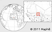 Blank Location Map of Bandiagara, within the entire country