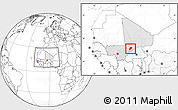 Blank Location Map of Bandiagara, highlighted country, within the entire country