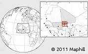 Blank Location Map of Bandiagara, highlighted country, highlighted parent region, within the entire country