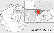 Blank Location Map of Bandiagara, highlighted country, highlighted parent region