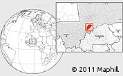 Blank Location Map of Bandiagara, highlighted country
