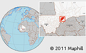 Gray Location Map of Bandiagara, highlighted country