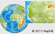 Physical Location Map of Bandiagara, within the entire country