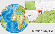 Physical Location Map of Bandiagara, highlighted country