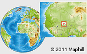 Physical Location Map of Bandiagara, highlighted parent region, within the entire country