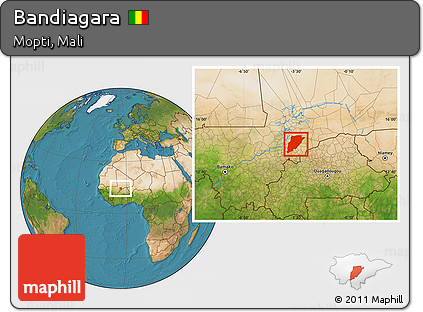 Satellite Location Map of Bandiagara