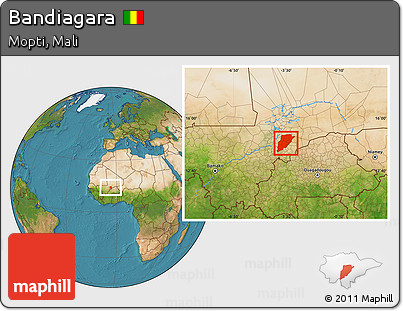 Satellite Location Map of Bandiagara