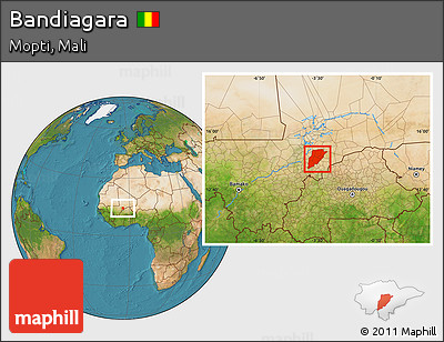 Satellite Location Map of Bandiagara