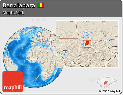 Shaded Relief Location Map of Bandiagara