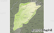 Physical Map of Bandiagara, darken, semi-desaturated