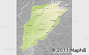 Physical Map of Bandiagara, desaturated