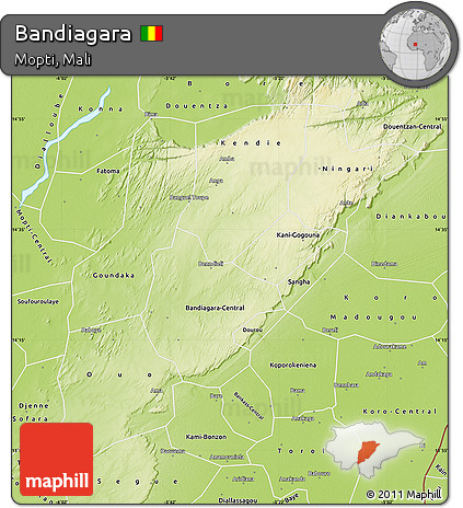 Physical Map of Bandiagara