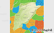 Physical Map of Bandiagara, political outside