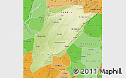 Physical Map of Bandiagara, political shades outside
