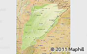 Physical Map of Bandiagara, satellite outside