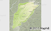 Physical Map of Bandiagara, semi-desaturated